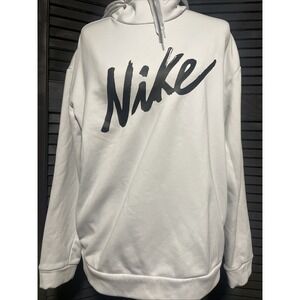 Nike Hoodie Size Small Fleece Gray Long Sleeve Pullover Black  Logo